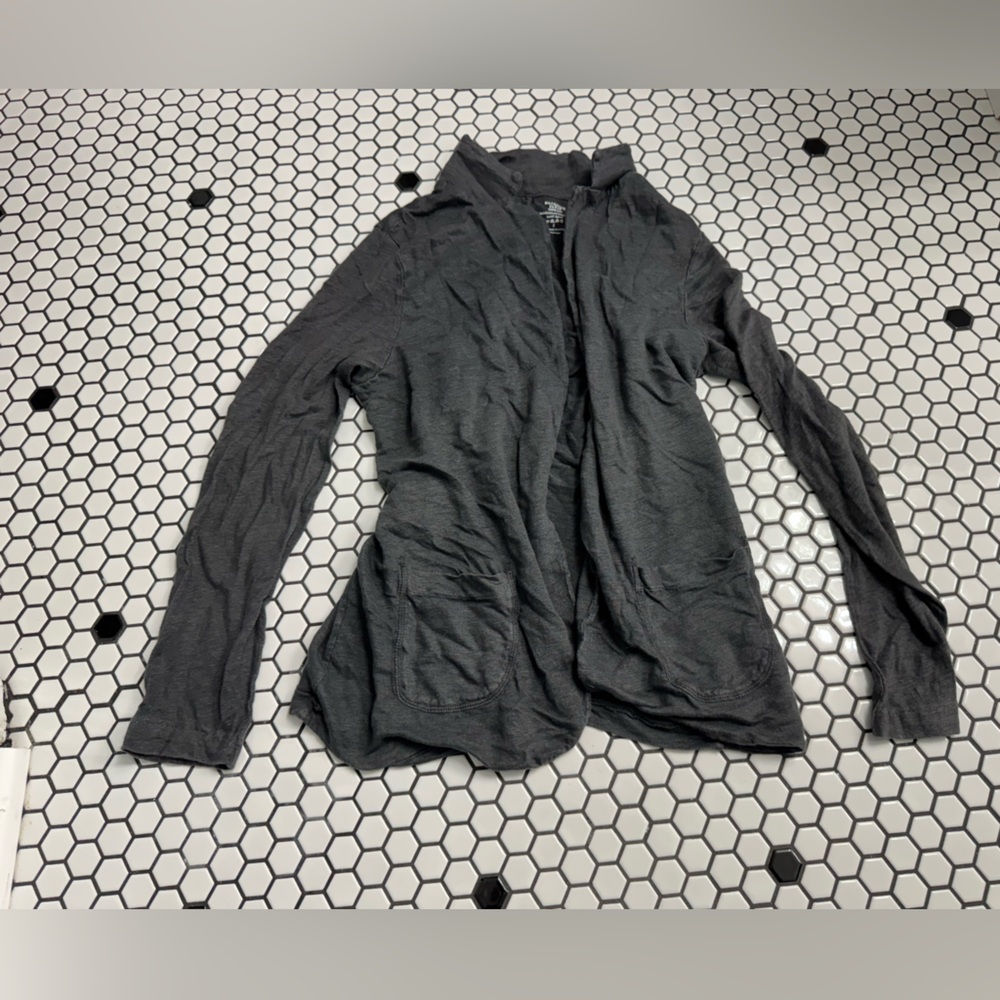 Majestic Paris linen Charcoal Knitwear open front top size small
